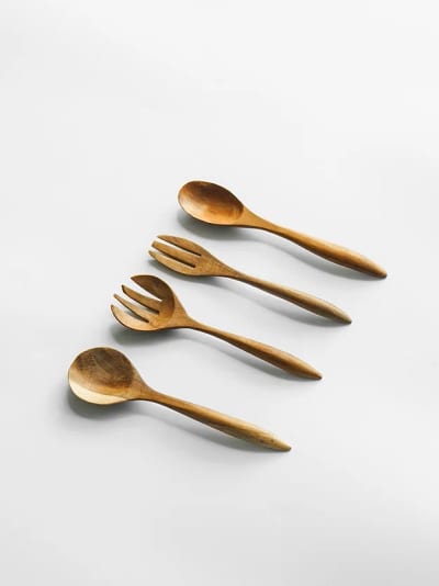 SVOYA Teak Wood Serving Fork